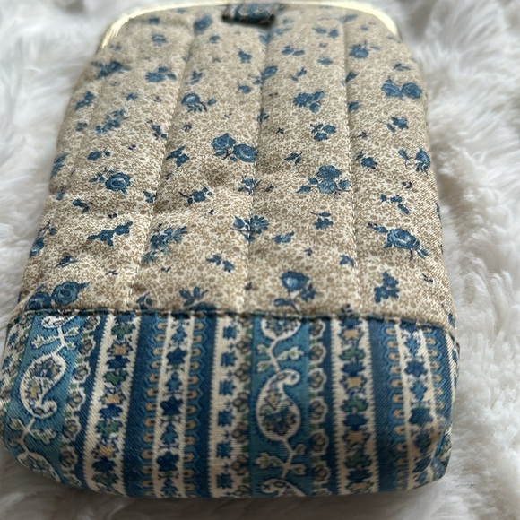 Vintage Fabric Quilted Eyeglass Sunglasses Cigarette Holder Gold Snap Top Lined - Picture 4 of 7